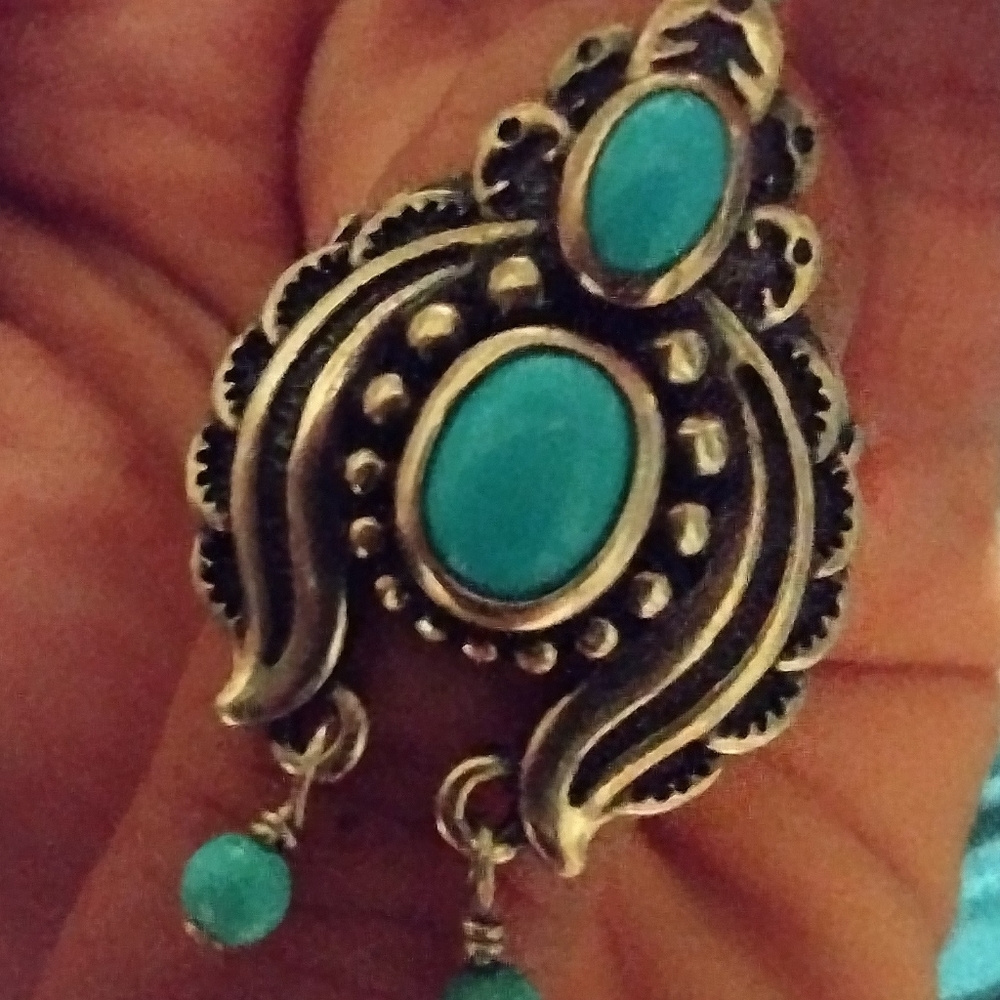 CAROLYN POLLACK SLEEPING BEAUTY TURQUOISE NAJA RING